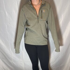 Carhartt Heather Olive Quarter-Zip Pullover